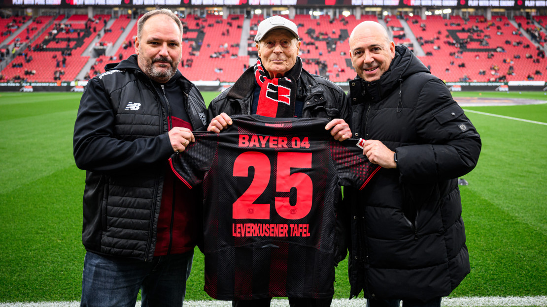 Frank Linde, Dr. Adolf Staffe, Fernando Carro vor der letzten Aktion im November (Bild: Bayer 04)